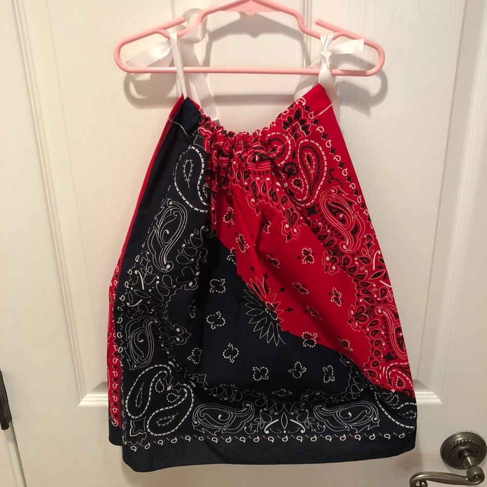 Red and blue dress